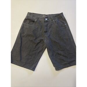 Y2K Vintage Jorts Dmax Black Sand Denim Baggy Shorts Mens Size 40 Hip Hop Black